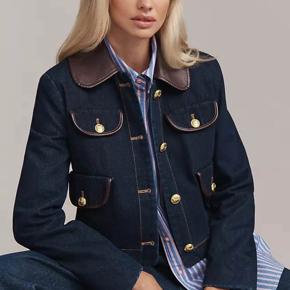 New Anthropologie Denim Jacket (Size: XXS)